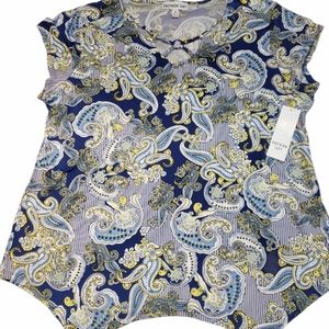 3/$20 | Southern Lady cap sleeve weskit hem blouse